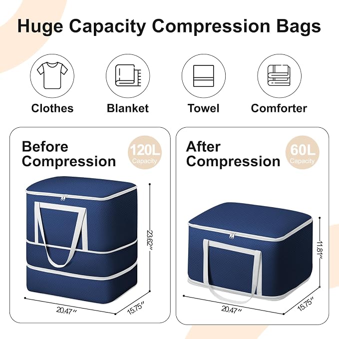 Comforter Storage Bag - 120L Bedding Storage Bags - Image 2