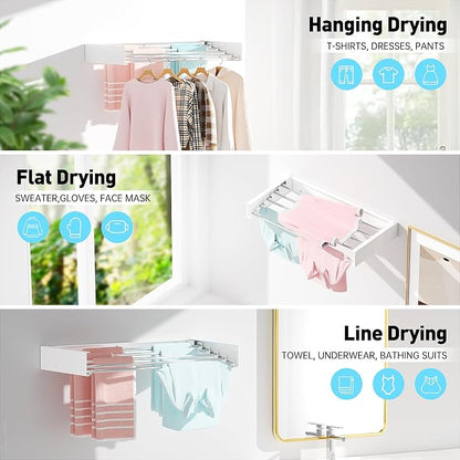 Wall Mounted Clothes Drying Rack, Extending Laundry Rack, Wall Mount Laundry - Image 4
