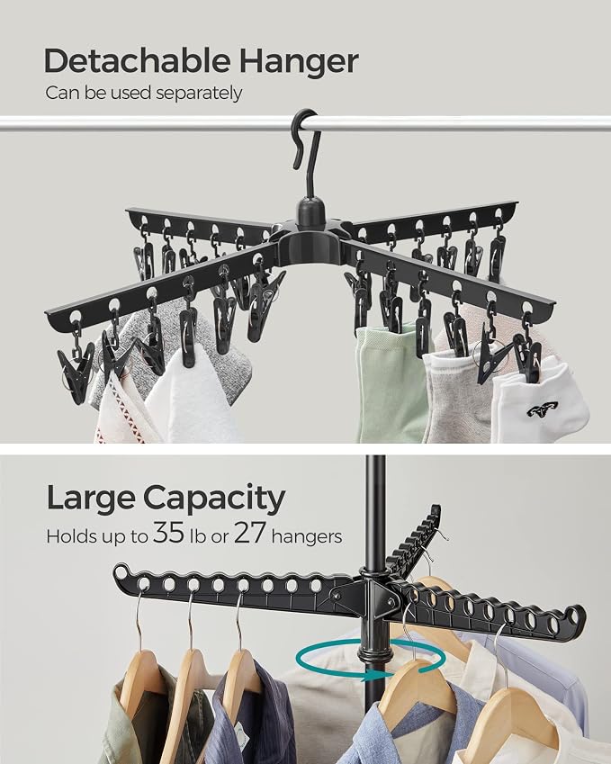 SONGMICS 2-Tier Clothes Drying Rack, 72-Inch Folding Laundry Drying Rack - Image 4