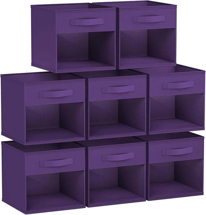 DIMJ Storage Cubes, Cube Storage Bin, 8 Pack Foldable Baskets by DiMJ