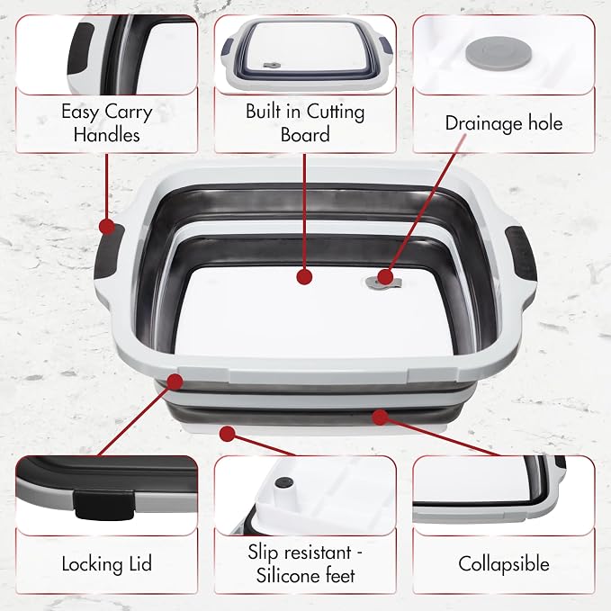 KITCHEN PERFECTION Collapsible XL Smoker & BBQ Prep Tub - Image 6