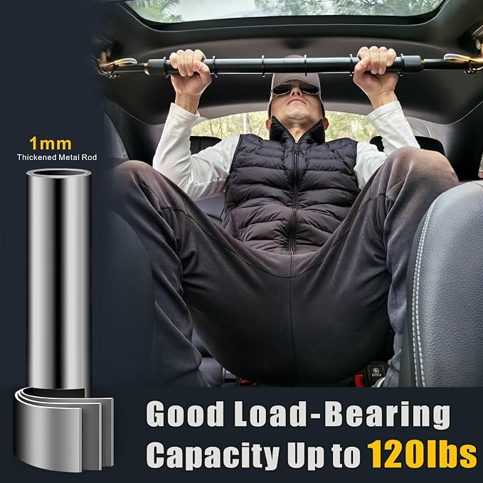 Heavy Duty Car Clothes Hanger Bar Telescopic Garment Rack 30'' to 66'' | Travel - Image 3
