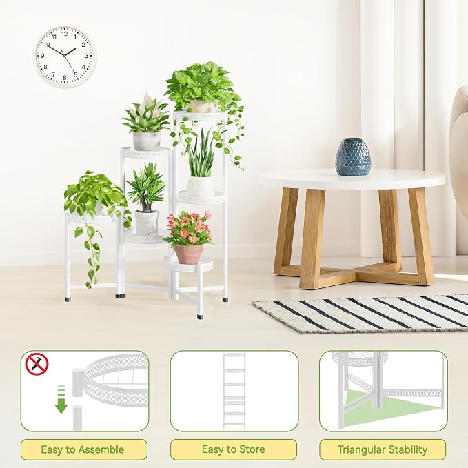 iDavosic.ly Plant Stand Indoor Outdoor, 6 Tier Corner Metal Flower Display - Image 5