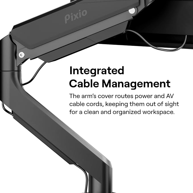 Pixio PS2D Ultrawide Heavy-Duty Premium Dual Monitor Arm Stand Desk Mount - Image 5