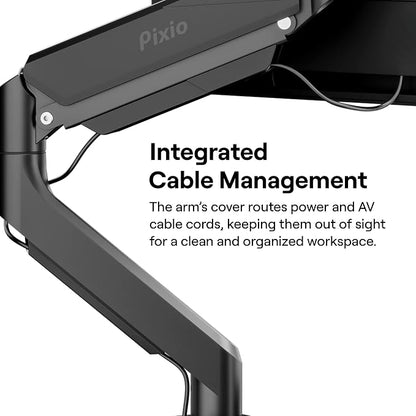 Pixio PS2D Ultrawide Heavy-Duty Premium Dual Monitor Arm Stand Desk Mount - Image 5