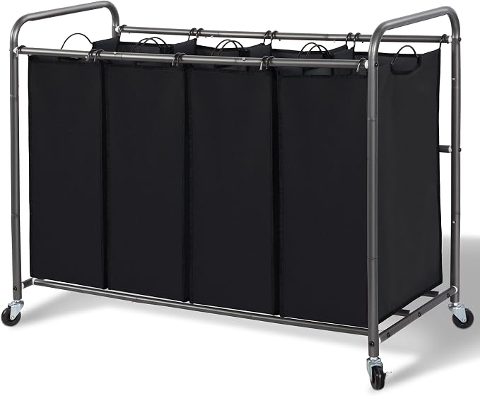 Laundry Sorter Hamper with Wheels, Heavy-Duty Laundry Sorter Rolling Cart by Unknown