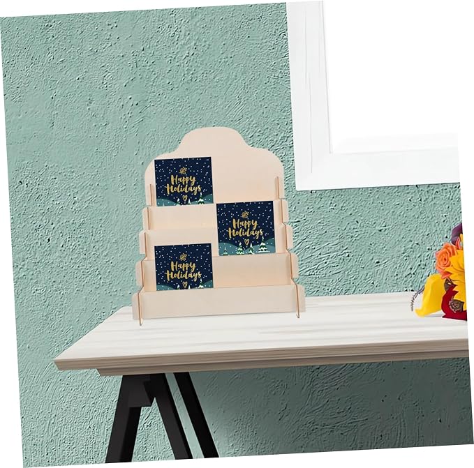 Stylish Wooden Card Display Stand Multi-Functional Tiered Holder - Image 8