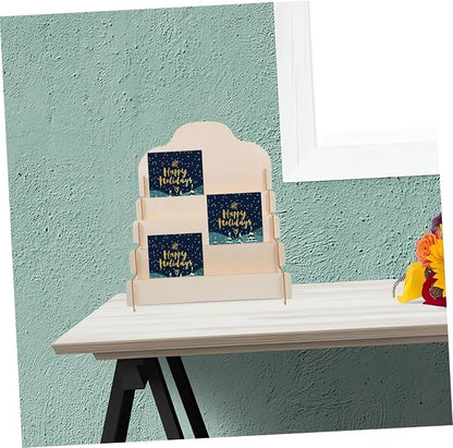 Stylish Wooden Card Display Stand Multi-Functional Tiered Holder - Image 8
