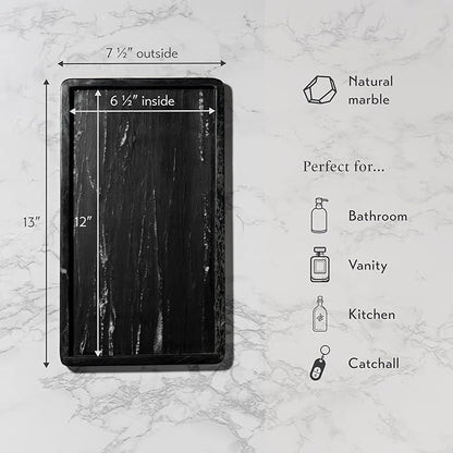 Cork & Mill Black Marble Tray for Bathroom Countertop, Kitchen Counter - Image 3