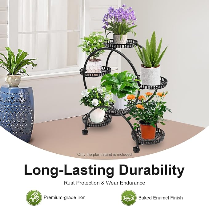 4 Tier Iron Plant Stand, Indoor Metal Rack - Image 4