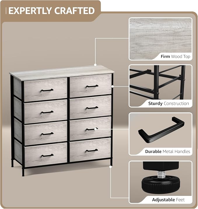 Sorbus Dresser with 8 Faux Wood Drawers - Image 4