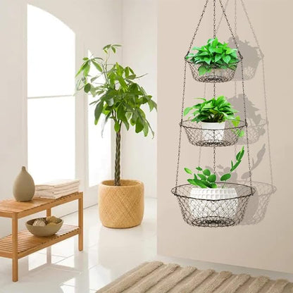 3-Tier Hanging Basket, Storage Organizer - Image 2