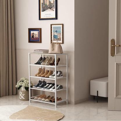 HOMEFORT 5-Tier Shoe Rack, Storage Shelf, Industrial Tower, Narrow Organizer - Image 4