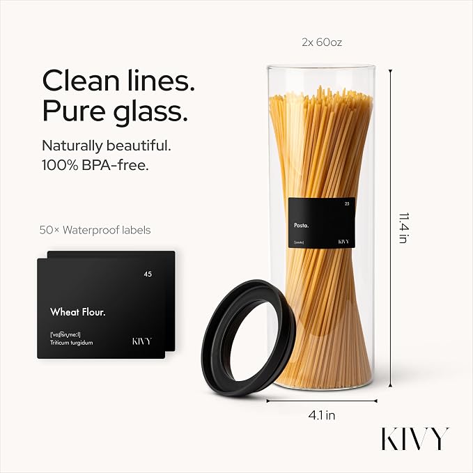 KIVY Airtight glass jars with transparent Glass Lid Glass airtight food storage - Image 2