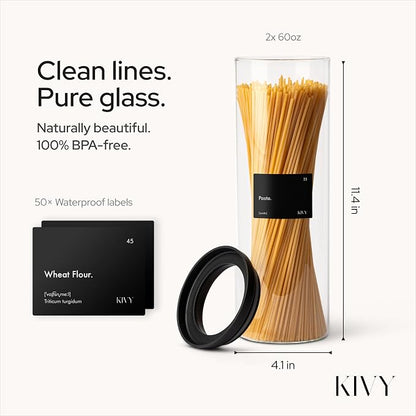 KIVY Airtight glass jars with transparent Glass Lid Glass airtight food storage - Image 2