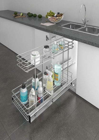 Under Sink Organizer 2 Packs, Pull Out Cabinet Organizer 2 Tier, Under Sink - Image 9