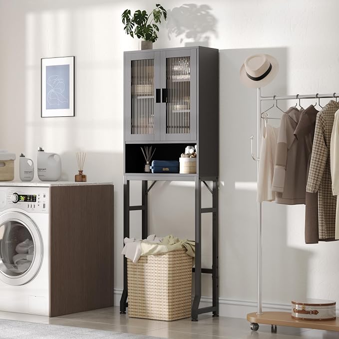 Black Over The Toilet Storage Cabinet - Image 7