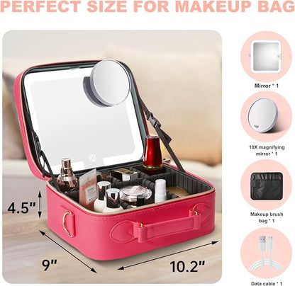 Mocado Travel Makeup Bag with LED Lighted Mirror, Travel Makeup Organizer - Image 8