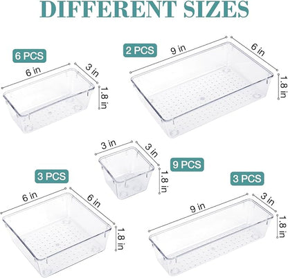23 PCS Drawer Organizer Set, 5 Varied Size Bathroom and kitchen Drawer cabinet - Image 2