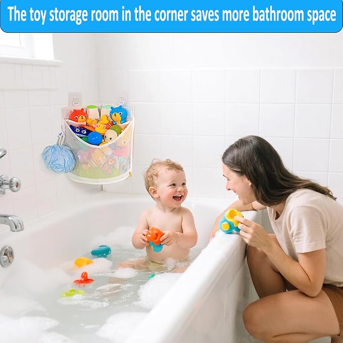KPH Bath Toy Organizer, Large Capacity Corner Hanging - Image 2
