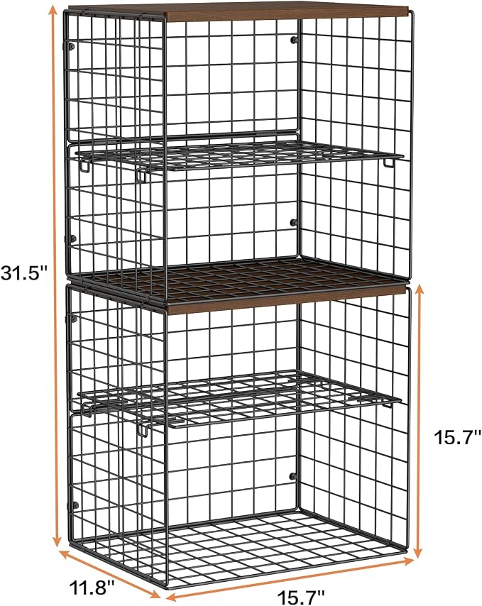 Huxitocan 4-Tier Stackable Closet Organizers and Storage Shelves, Closet - Image 2