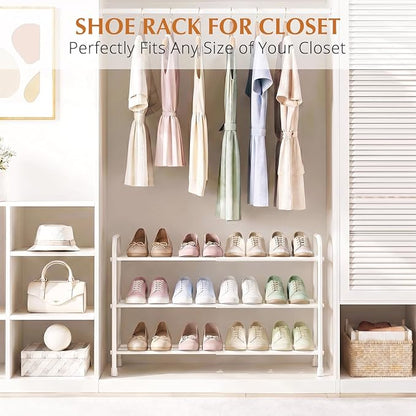 INSMART 3-Tier Expandable Shoe Rack, Stackable and Adjustable Shoes Organizer - Image 4