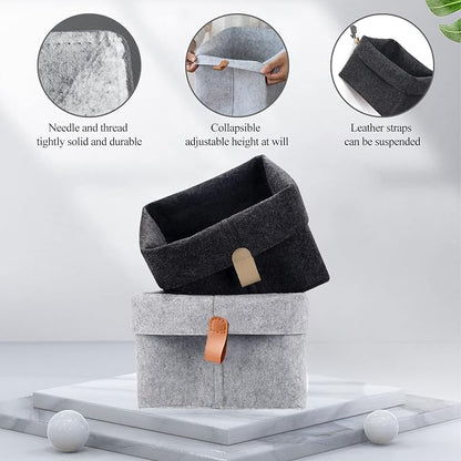Felt Storage Basket, Folded Closet Storage Bins Large Capacity Cube Storage Bin - Image 3