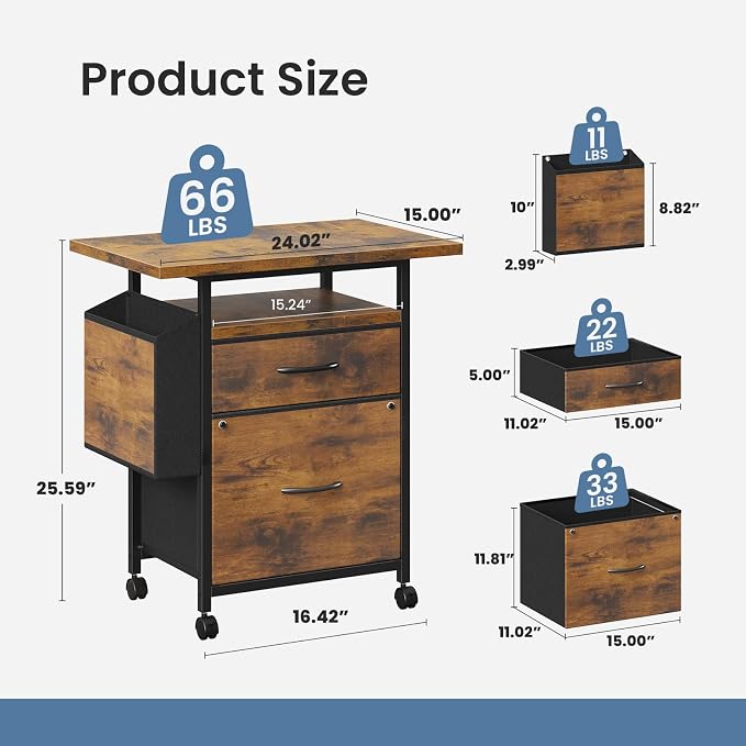 Simple Deluxe 2 Drawer File Cabinet - Image 3