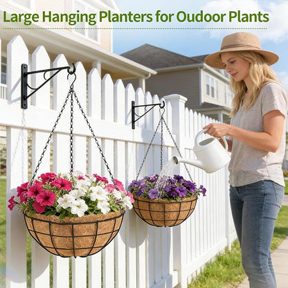 16" Large Hanging Baskets for Plants Outdoor - Image 2