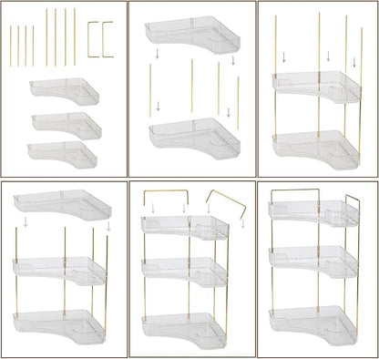 3-Tier Corner Bathroom Counter Organizer – Storage Shelf - Image 7