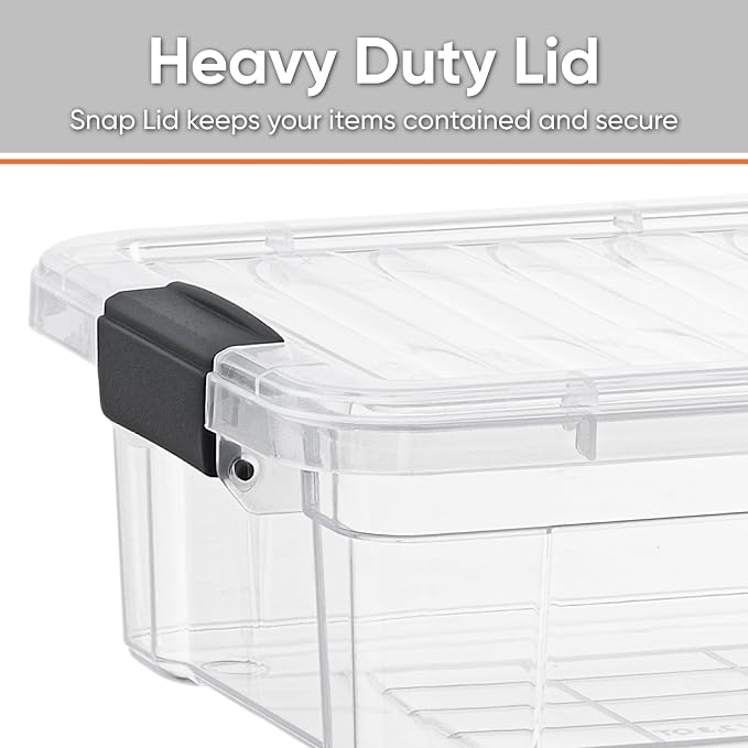 Superio Storage Bins with Lids- 8 Pack, 7.4 Qt Clear Boxes - Image 9