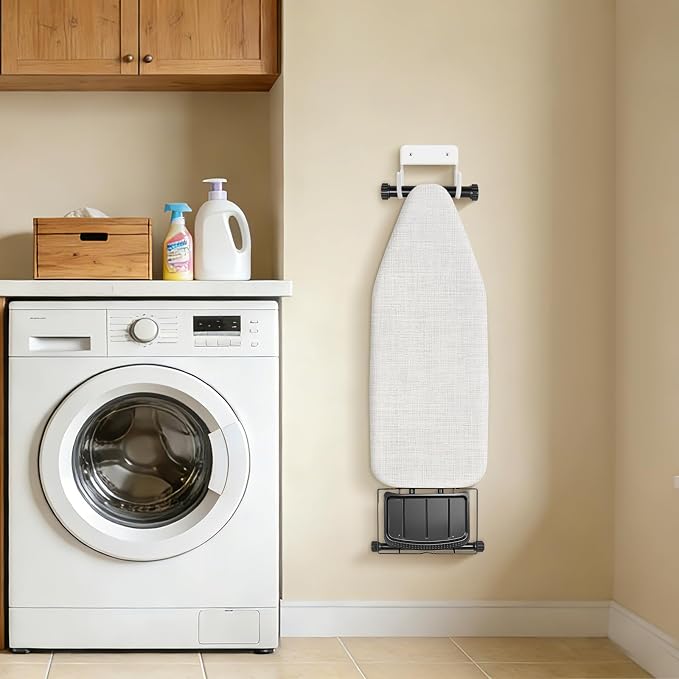 Ironing Board Hanger Wall Mount, Metal Iron Board Wall Mount | White | - Image 2