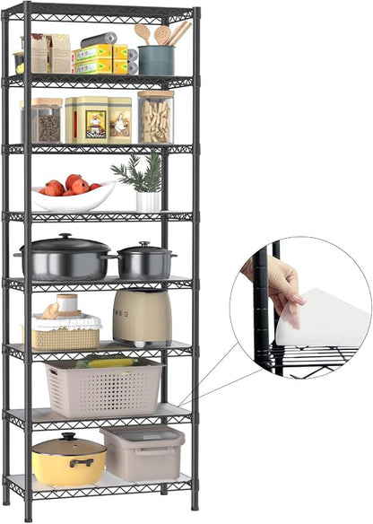 8 Tier Adjustable Storage Shelves Heavy Duty Metal Shelf Wire Shelving Unit - Image 4