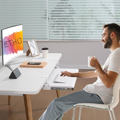 ETHU Keyboard Tray Under Desk, Pull Out Keyboard & Mouse Tray - Image 4