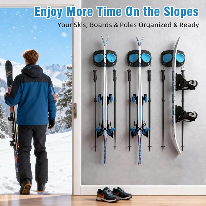 WDZREE Ski & Snowboard Wall Rack - Image 8