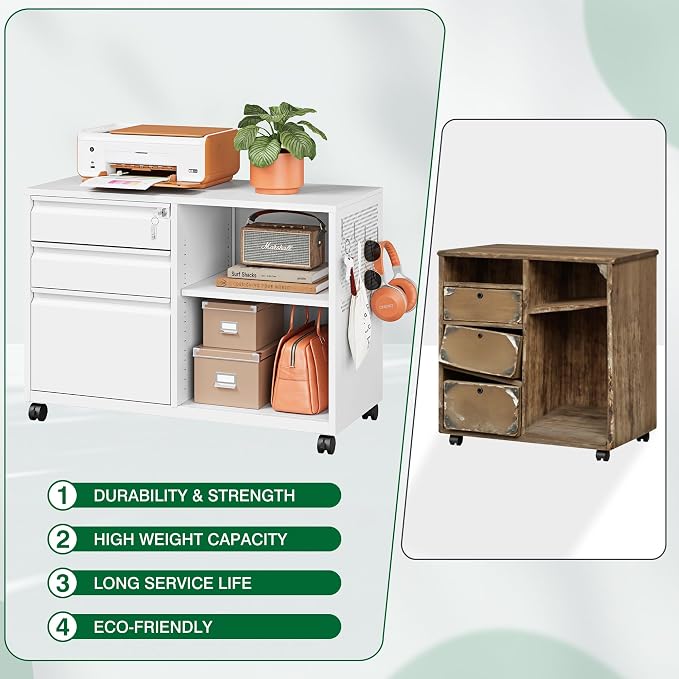3 Drawer Metal File Cabinet - Image 6