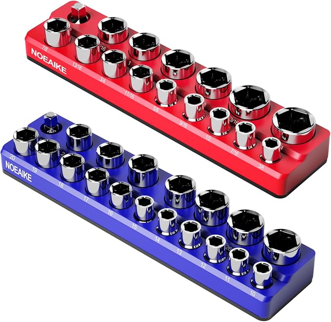 1/2 Inch Magnetic Socket Organizer, Holds 35 Pcs Standard Sockets by NOEAIKE