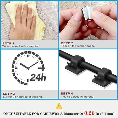 Adhesive Cable Management Wire Clips 100 Pcs, Wires Clips Holders - Image 5