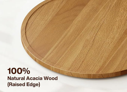 14" Acacia Wood Lazy Susan Turntable Organizer - Image 3