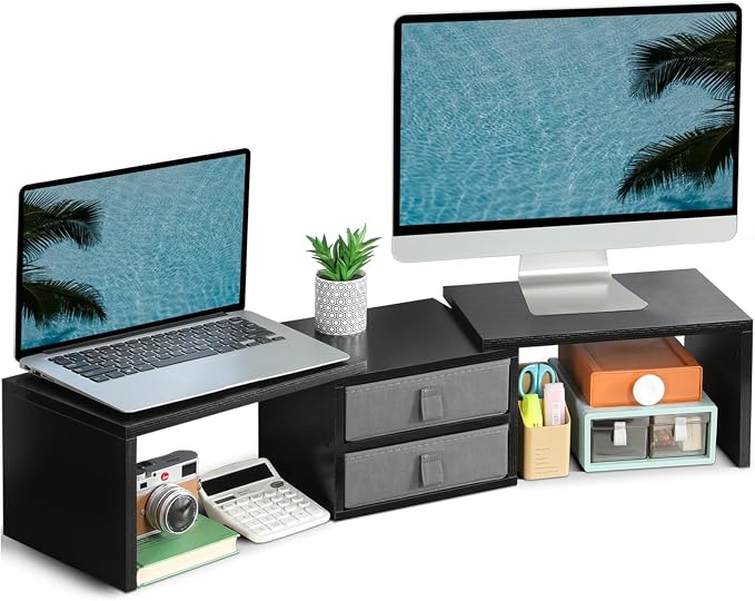 TEAMIX Dual Monitor Stand Riser by TEAMIX