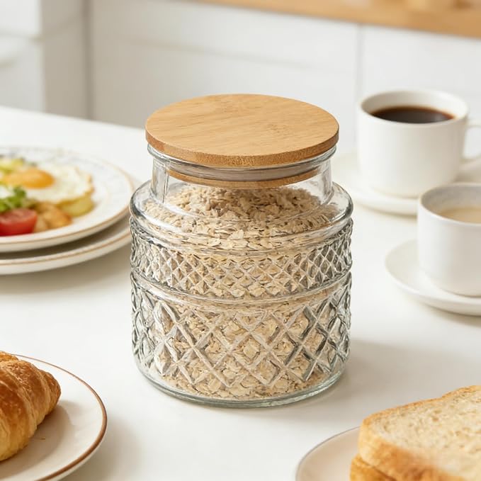 Prettidecor Glass Storage Jars, 38 FL OZ Airtight Canisters - Image 2