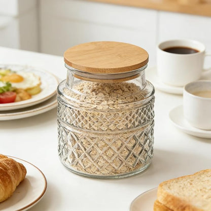 Prettidecor Glass Storage Jars, 38 FL OZ Airtight Canisters - Image 2