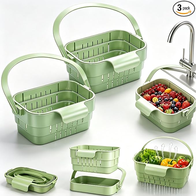 Hanging Sink Drain Basket, Collapsible Kitchen Strainer Basket | Foldable by Unknown