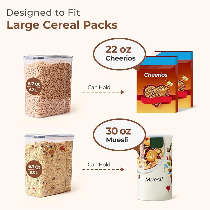 ComSaf 6.7Qt Cereal Storage Container Set of 2 - Image 4