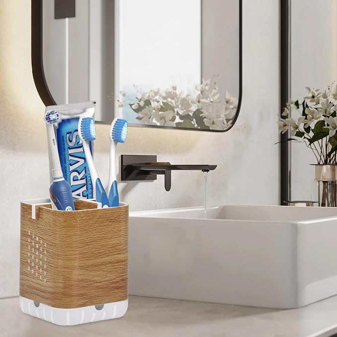 Boperzi Toothbrush Holders for Bathrooms Organizer Countertop, Detachable - Image 4