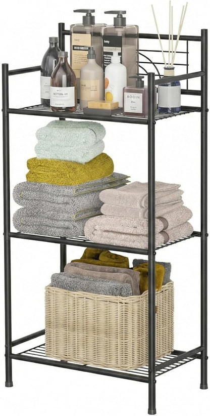 3-Tier Freestanding Bathroom Storage Shelf, Storage Shelves Organizer by leeda+space