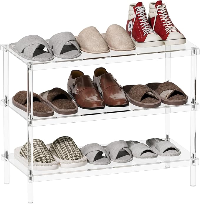 Aquiver 3-Tier Acrylic Shoe Rack by AQUIVER