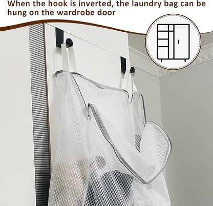 Hanging Washable Laundry Hamper | Over Door Mesh Laundry Bag - Image 6