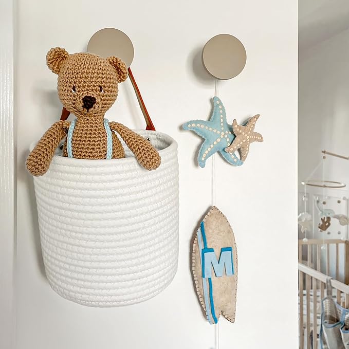 Goodpick 2 Pack Cotton Rope Wall Hanging Baskets - Image 3