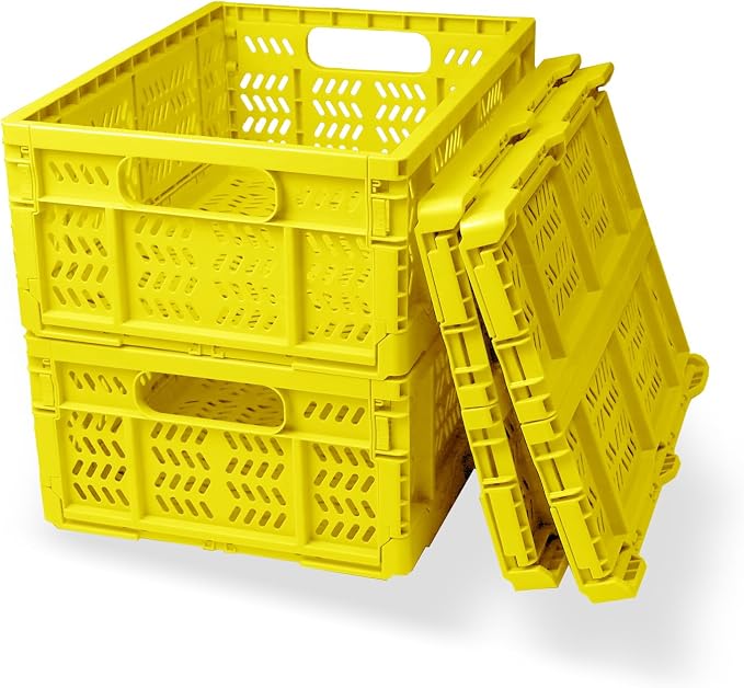 20L Folding Crate, Collapsible Storage Crates by HomeandOfficeStorage